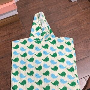 Kids Whale Pattern Hooded Towel - Green and Blue